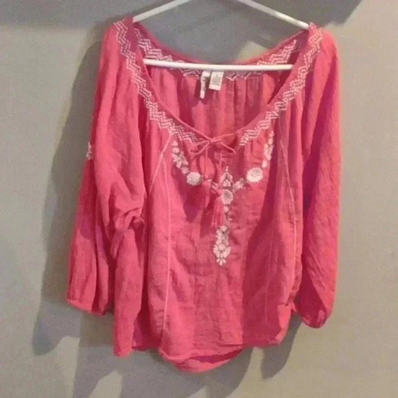 Mudd women's large long sleeve pink‎ top - Picture 1 of 4